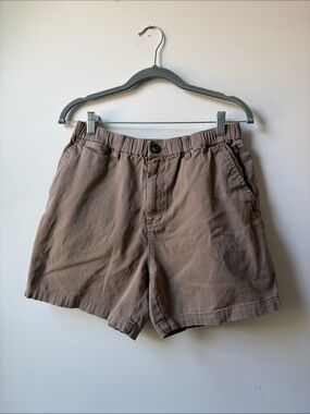 Cove Men's Flat-Front Brown Elastic-Waist Shorts